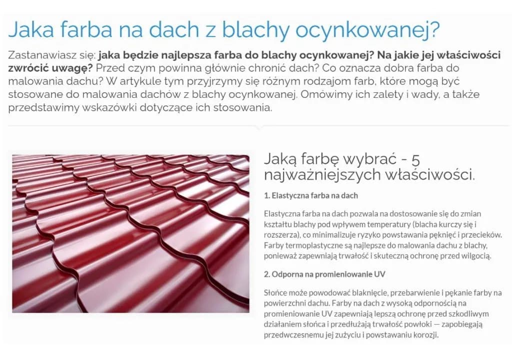 Najlepsza farba do malowania dachu – właściwości, zalety i porady.